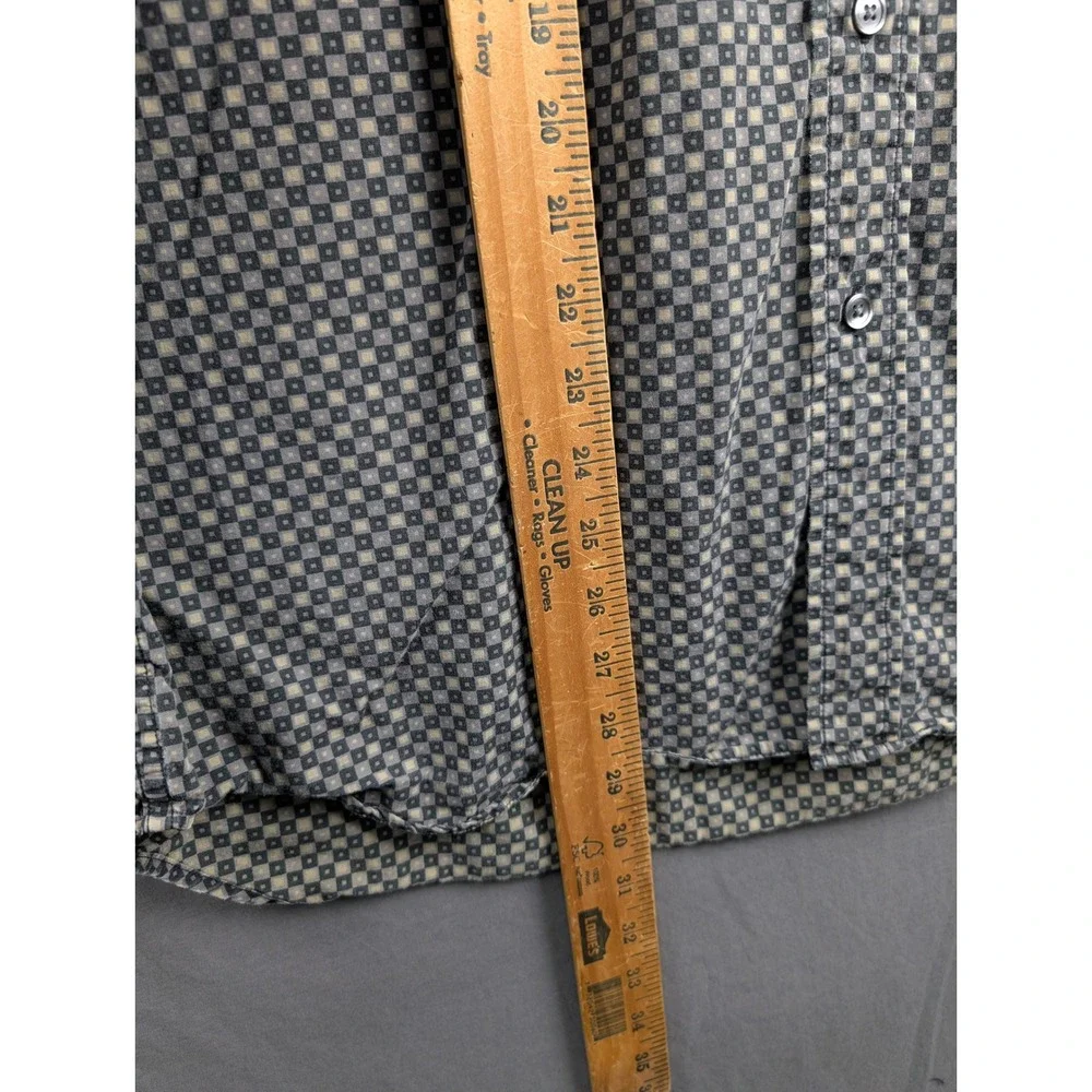 Banana Republic Mens‎ Button Down Shirt Large Gray Geometric Long Sleeve Cotton